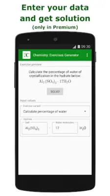 Chemistry Exercises Generator android App screenshot 1