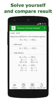 Chemistry Exercises Generator android App screenshot 4